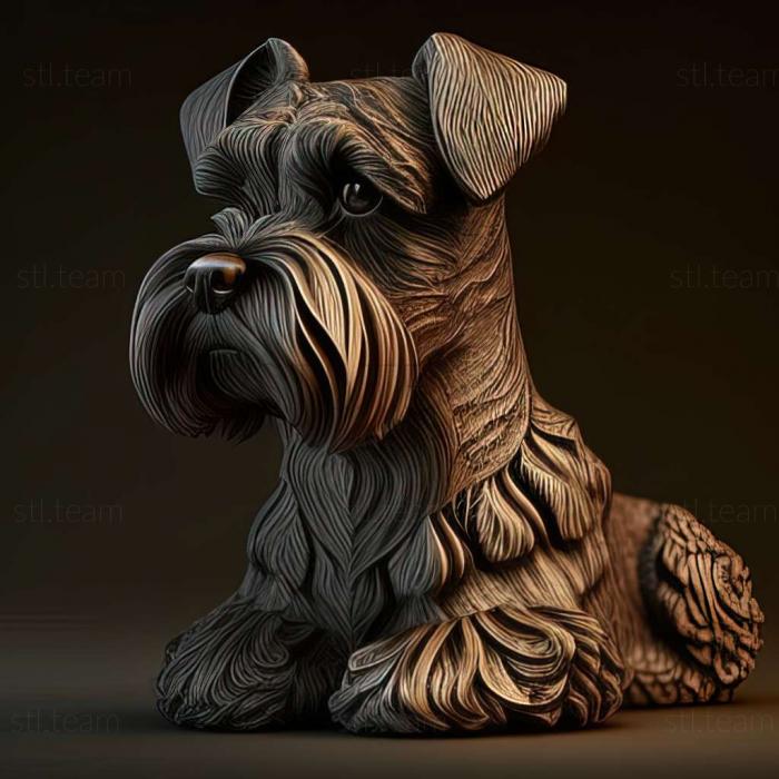 3D model Zwergschnauzer dog (STL)